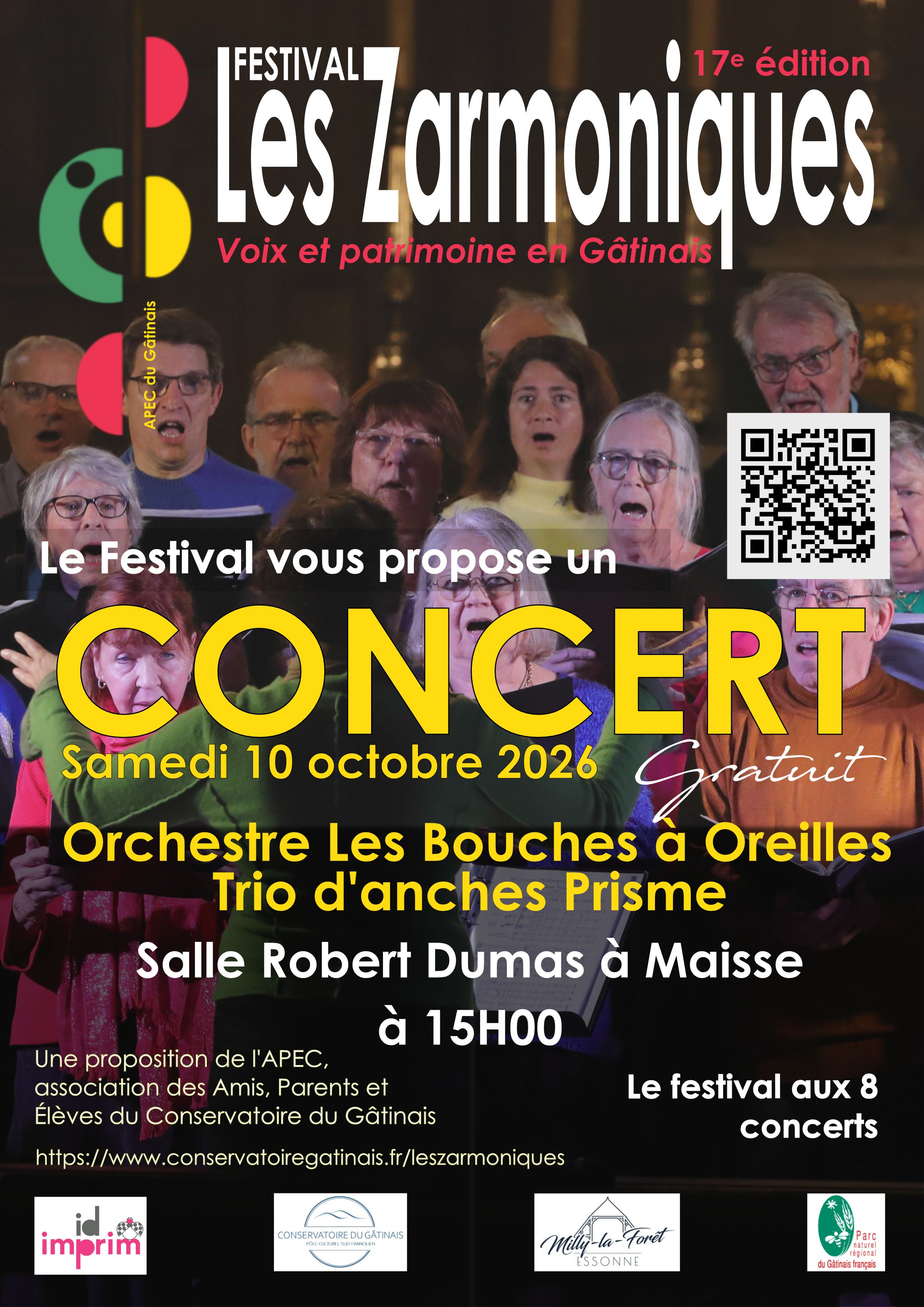 Affiche 10 10 15h Maisse Salle robert Dumas Bouches a Oreilles Trio d'Anche Prisme
