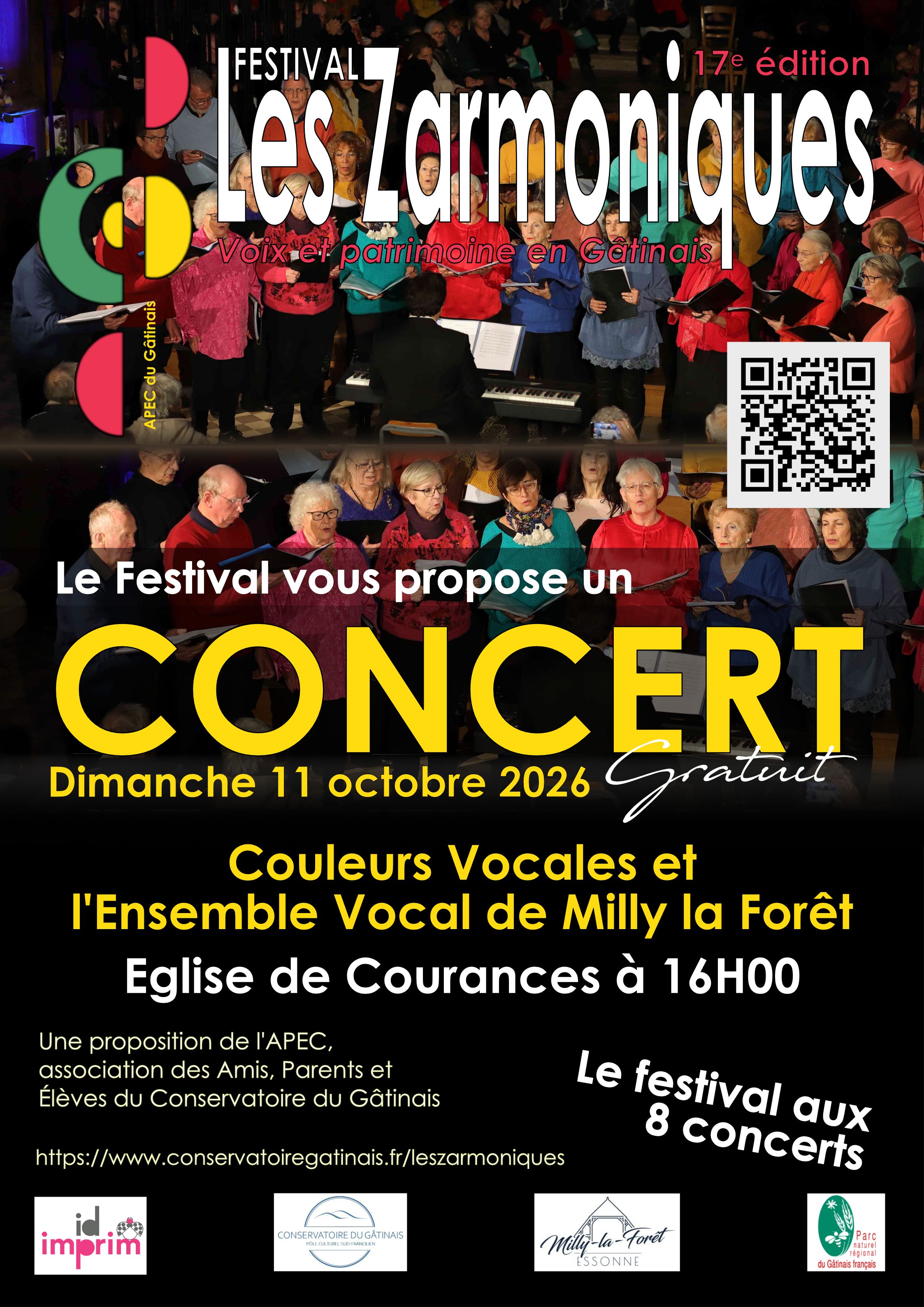 Affiche 11 10 16h Courances Couleurs Vocales Ensemble Milly la Foret