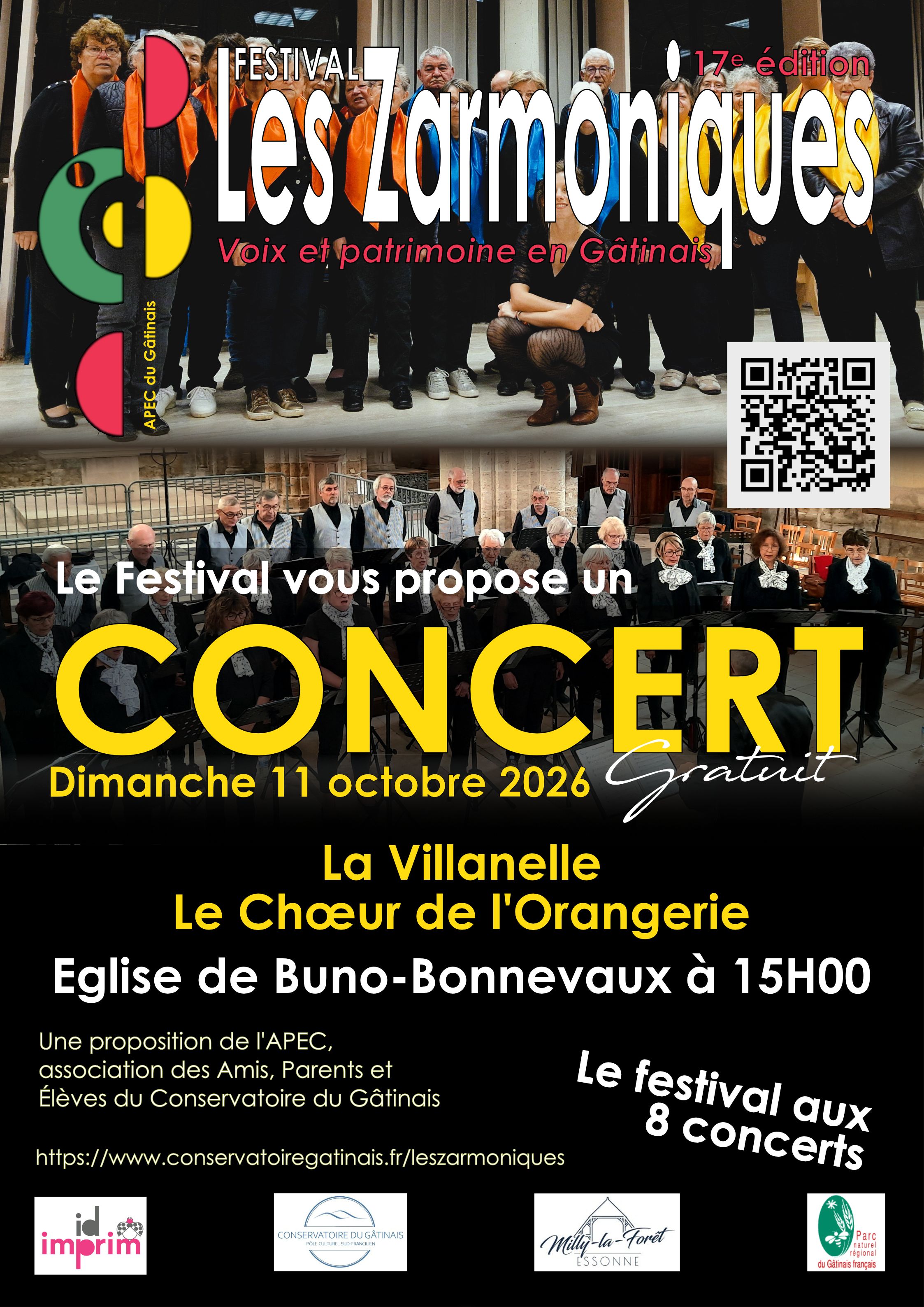 Affiche 11 10 15h Buno bonnevaux La Villanelle Choeur Orangerie